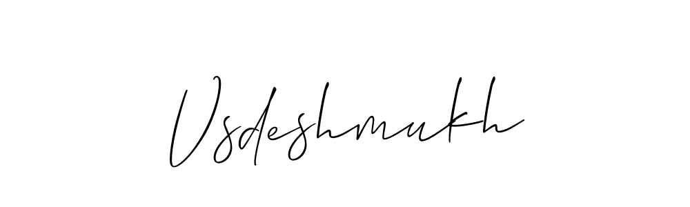 Use a signature maker to create a handwritten signature online. With this signature software, you can design (Allison_Script) your own signature for name Vsdeshmukh. Vsdeshmukh signature style 2 images and pictures png