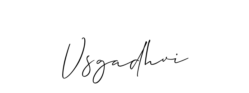 How to Draw Vsgadhvi signature style? Allison_Script is a latest design signature styles for name Vsgadhvi. Vsgadhvi signature style 2 images and pictures png