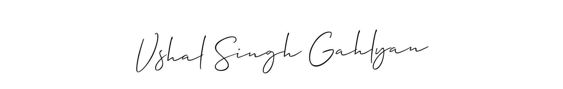 Use a signature maker to create a handwritten signature online. With this signature software, you can design (Allison_Script) your own signature for name Vshal Singh Gahlyan. Vshal Singh Gahlyan signature style 2 images and pictures png