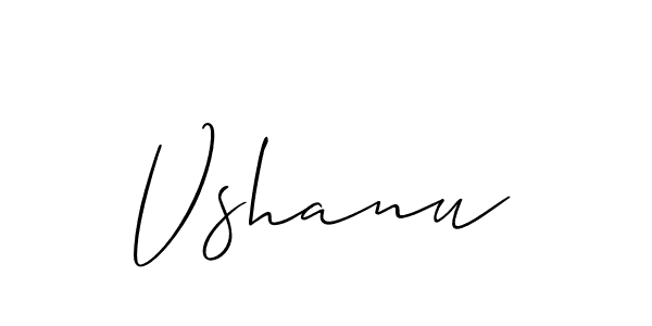 The best way (Allison_Script) to make a short signature is to pick only two or three words in your name. The name Vshanu include a total of six letters. For converting this name. Vshanu signature style 2 images and pictures png