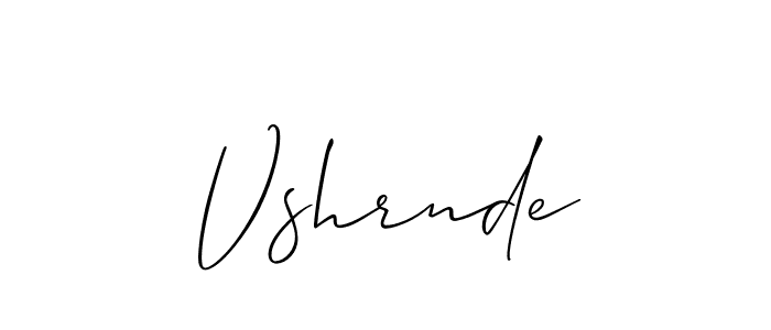 Create a beautiful signature design for name Vshrnde. With this signature (Allison_Script) fonts, you can make a handwritten signature for free. Vshrnde signature style 2 images and pictures png
