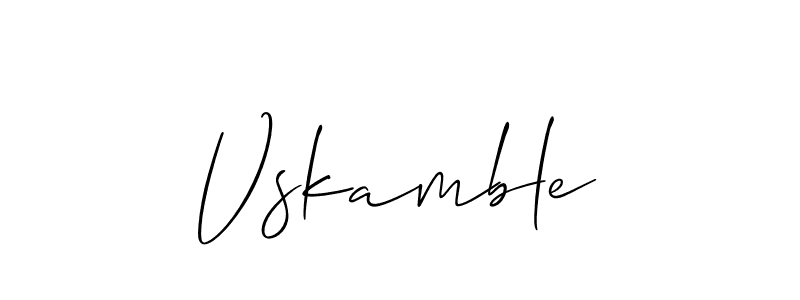 Create a beautiful signature design for name Vskamble. With this signature (Allison_Script) fonts, you can make a handwritten signature for free. Vskamble signature style 2 images and pictures png