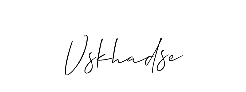 How to make Vskhadse signature? Allison_Script is a professional autograph style. Create handwritten signature for Vskhadse name. Vskhadse signature style 2 images and pictures png