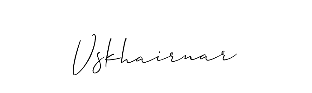 Vskhairnar stylish signature style. Best Handwritten Sign (Allison_Script) for my name. Handwritten Signature Collection Ideas for my name Vskhairnar. Vskhairnar signature style 2 images and pictures png