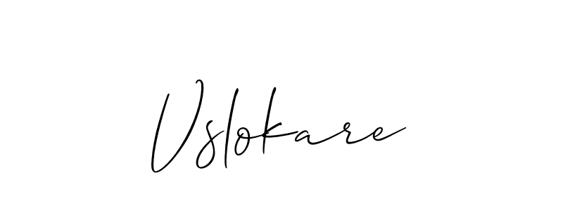 Allison_Script is a professional signature style that is perfect for those who want to add a touch of class to their signature. It is also a great choice for those who want to make their signature more unique. Get Vslokare name to fancy signature for free. Vslokare signature style 2 images and pictures png