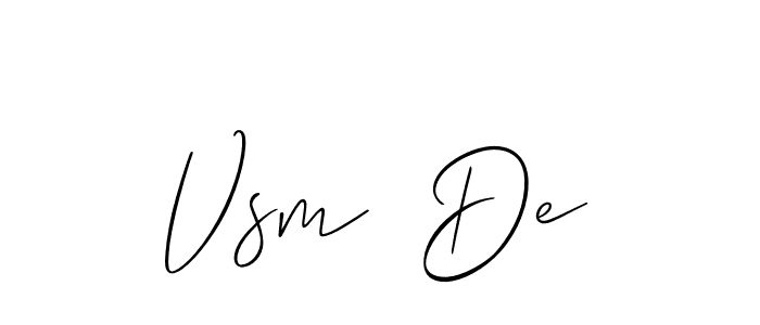 Similarly Allison_Script is the best handwritten signature design. Signature creator online .You can use it as an online autograph creator for name Vsm  De. Vsm  De signature style 2 images and pictures png