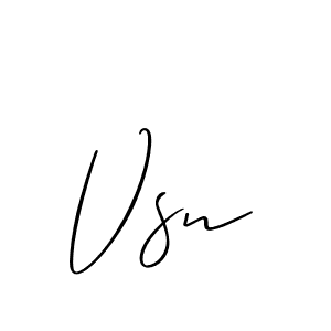 Create a beautiful signature design for name Vsn. With this signature (Allison_Script) fonts, you can make a handwritten signature for free. Vsn signature style 2 images and pictures png
