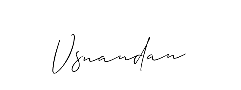 Allison_Script is a professional signature style that is perfect for those who want to add a touch of class to their signature. It is also a great choice for those who want to make their signature more unique. Get Vsnandan name to fancy signature for free. Vsnandan signature style 2 images and pictures png