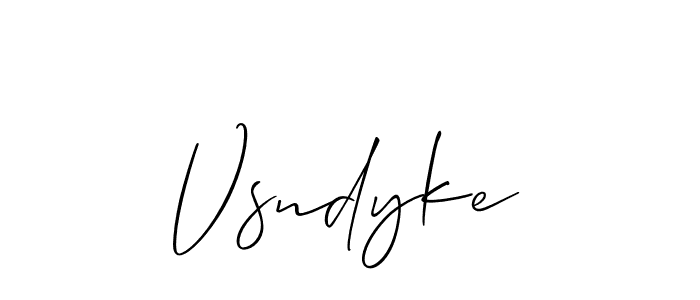 How to make Vsndyke signature? Allison_Script is a professional autograph style. Create handwritten signature for Vsndyke name. Vsndyke signature style 2 images and pictures png