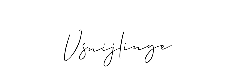 Use a signature maker to create a handwritten signature online. With this signature software, you can design (Allison_Script) your own signature for name Vsnijlinge. Vsnijlinge signature style 2 images and pictures png