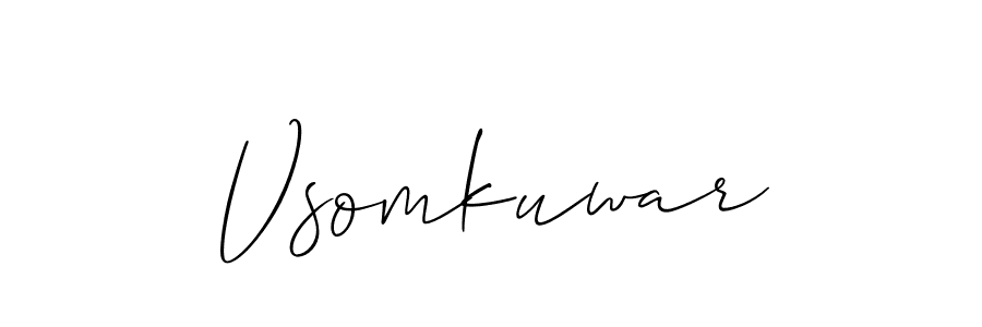 Create a beautiful signature design for name Vsomkuwar. With this signature (Allison_Script) fonts, you can make a handwritten signature for free. Vsomkuwar signature style 2 images and pictures png