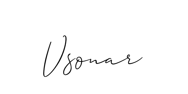 Allison_Script is a professional signature style that is perfect for those who want to add a touch of class to their signature. It is also a great choice for those who want to make their signature more unique. Get Vsonar name to fancy signature for free. Vsonar signature style 2 images and pictures png