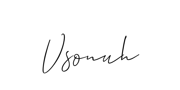Allison_Script is a professional signature style that is perfect for those who want to add a touch of class to their signature. It is also a great choice for those who want to make their signature more unique. Get Vsonuh name to fancy signature for free. Vsonuh signature style 2 images and pictures png