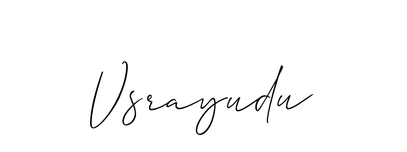 Make a beautiful signature design for name Vsrayudu. With this signature (Allison_Script) style, you can create a handwritten signature for free. Vsrayudu signature style 2 images and pictures png