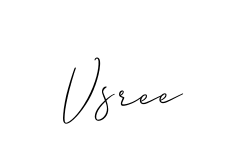 Vsree stylish signature style. Best Handwritten Sign (Allison_Script) for my name. Handwritten Signature Collection Ideas for my name Vsree. Vsree signature style 2 images and pictures png