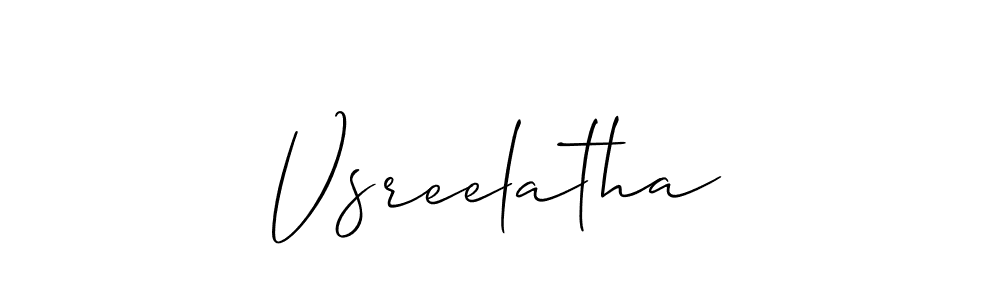 Use a signature maker to create a handwritten signature online. With this signature software, you can design (Allison_Script) your own signature for name Vsreelatha. Vsreelatha signature style 2 images and pictures png