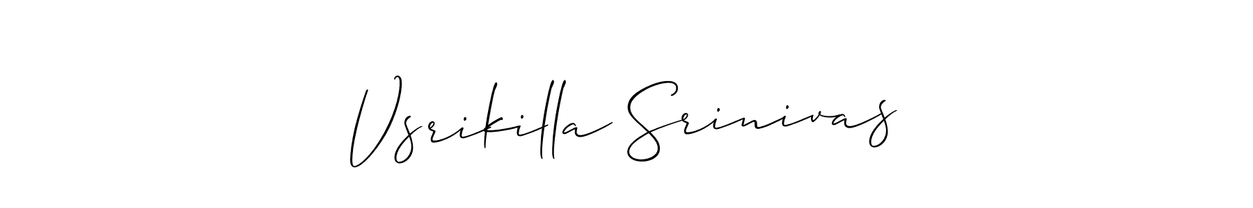 Make a beautiful signature design for name Vsrikilla Srinivas. With this signature (Allison_Script) style, you can create a handwritten signature for free. Vsrikilla Srinivas signature style 2 images and pictures png