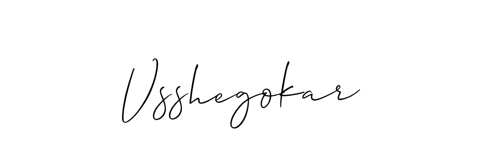 How to make Vsshegokar name signature. Use Allison_Script style for creating short signs online. This is the latest handwritten sign. Vsshegokar signature style 2 images and pictures png