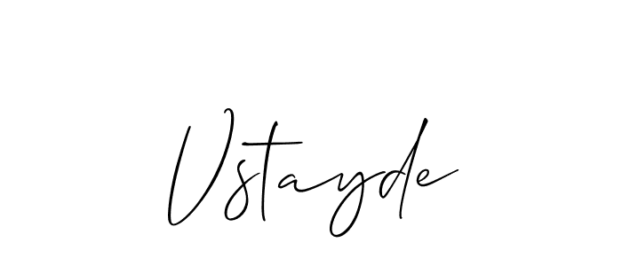 Design your own signature with our free online signature maker. With this signature software, you can create a handwritten (Allison_Script) signature for name Vstayde. Vstayde signature style 2 images and pictures png