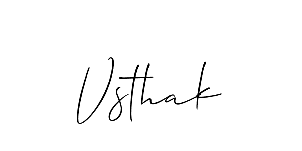 How to Draw Vsthak signature style? Allison_Script is a latest design signature styles for name Vsthak. Vsthak signature style 2 images and pictures png