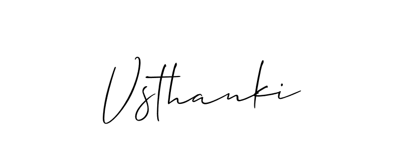 The best way (Allison_Script) to make a short signature is to pick only two or three words in your name. The name Vsthanki include a total of six letters. For converting this name. Vsthanki signature style 2 images and pictures png