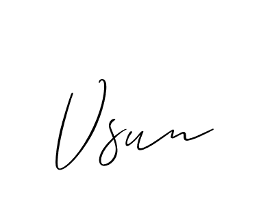 How to make Vsun signature? Allison_Script is a professional autograph style. Create handwritten signature for Vsun name. Vsun signature style 2 images and pictures png