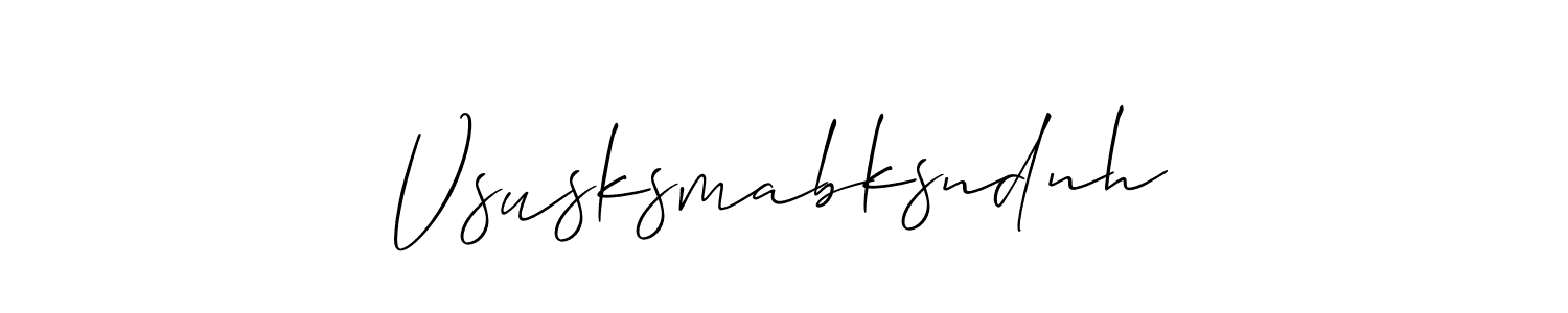 How to Draw Vsusksmabksndnh signature style? Allison_Script is a latest design signature styles for name Vsusksmabksndnh. Vsusksmabksndnh signature style 2 images and pictures png