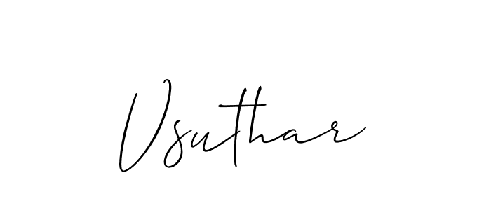 How to make Vsuthar signature? Allison_Script is a professional autograph style. Create handwritten signature for Vsuthar name. Vsuthar signature style 2 images and pictures png