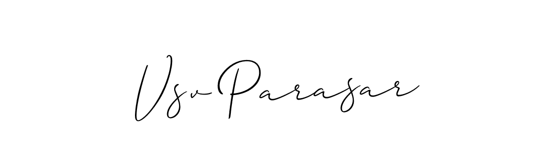How to make Vsv Parasar name signature. Use Allison_Script style for creating short signs online. This is the latest handwritten sign. Vsv Parasar signature style 2 images and pictures png