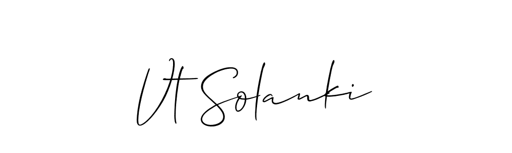 Design your own signature with our free online signature maker. With this signature software, you can create a handwritten (Allison_Script) signature for name Vt Solanki. Vt Solanki signature style 2 images and pictures png