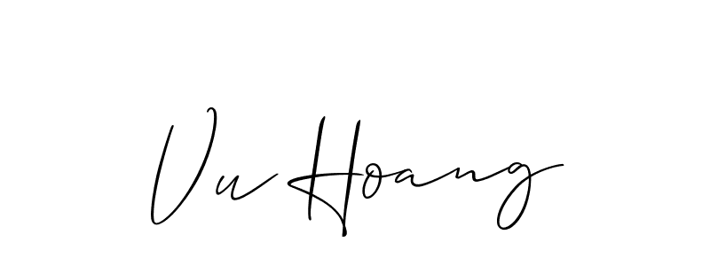 Also You can easily find your signature by using the search form. We will create Vu Hoang name handwritten signature images for you free of cost using Allison_Script sign style. Vu Hoang signature style 2 images and pictures png
