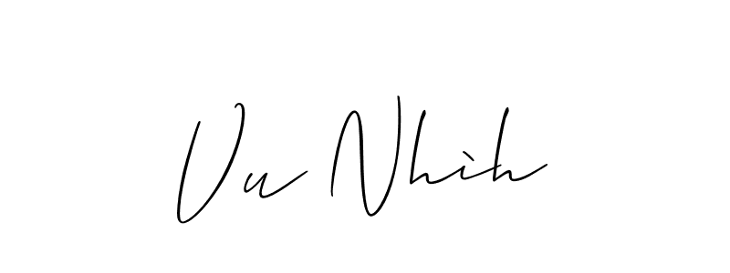 Vu Nhìh stylish signature style. Best Handwritten Sign (Allison_Script) for my name. Handwritten Signature Collection Ideas for my name Vu Nhìh. Vu Nhìh signature style 2 images and pictures png