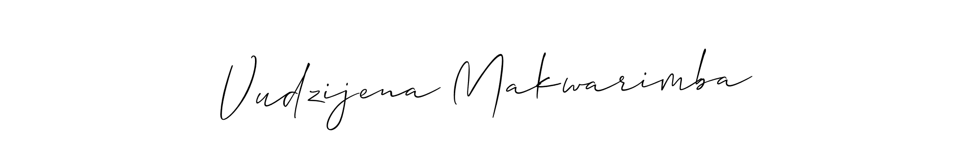 How to make Vudzijena Makwarimba name signature. Use Allison_Script style for creating short signs online. This is the latest handwritten sign. Vudzijena Makwarimba signature style 2 images and pictures png