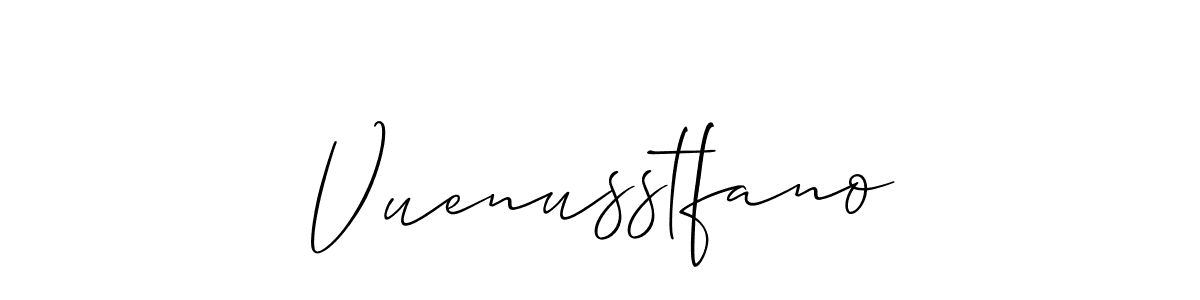 How to make Vuenusstfano signature? Allison_Script is a professional autograph style. Create handwritten signature for Vuenusstfano name. Vuenusstfano signature style 2 images and pictures png