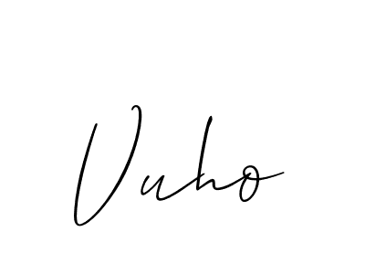 Design your own signature with our free online signature maker. With this signature software, you can create a handwritten (Allison_Script) signature for name Vuho. Vuho signature style 2 images and pictures png