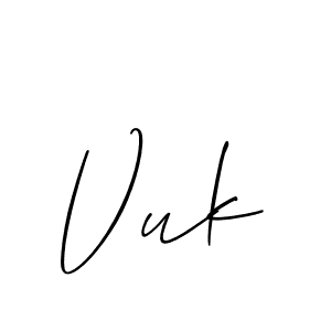 Also we have Vuk name is the best signature style. Create professional handwritten signature collection using Allison_Script autograph style. Vuk signature style 2 images and pictures png