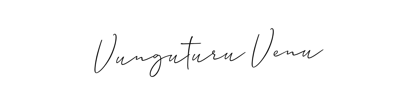 Vunguturu Venu stylish signature style. Best Handwritten Sign (Allison_Script) for my name. Handwritten Signature Collection Ideas for my name Vunguturu Venu. Vunguturu Venu signature style 2 images and pictures png