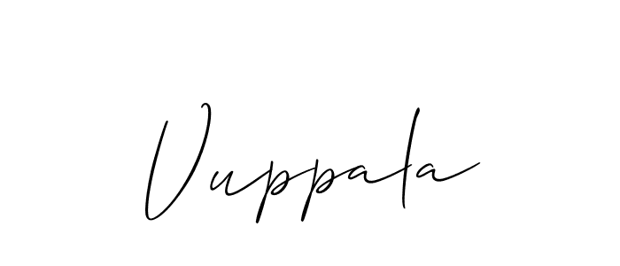 You should practise on your own different ways (Allison_Script) to write your name (Vuppala) in signature. don't let someone else do it for you. Vuppala signature style 2 images and pictures png
