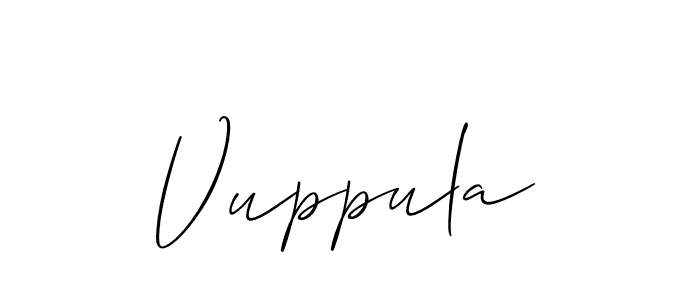 Use a signature maker to create a handwritten signature online. With this signature software, you can design (Allison_Script) your own signature for name Vuppula. Vuppula signature style 2 images and pictures png