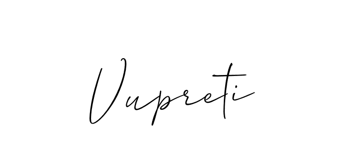 It looks lik you need a new signature style for name Vupreti. Design unique handwritten (Allison_Script) signature with our free signature maker in just a few clicks. Vupreti signature style 2 images and pictures png