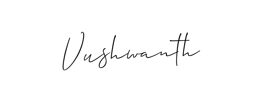 Design your own signature with our free online signature maker. With this signature software, you can create a handwritten (Allison_Script) signature for name Vushwanth. Vushwanth signature style 2 images and pictures png