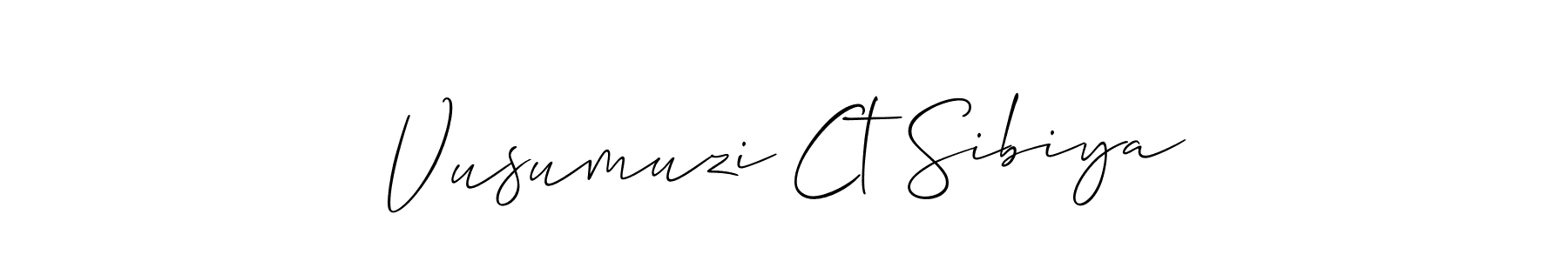 Create a beautiful signature design for name Vusumuzi Ct Sibiya. With this signature (Allison_Script) fonts, you can make a handwritten signature for free. Vusumuzi Ct Sibiya signature style 2 images and pictures png