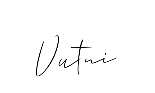 It looks lik you need a new signature style for name Vutni. Design unique handwritten (Allison_Script) signature with our free signature maker in just a few clicks. Vutni signature style 2 images and pictures png