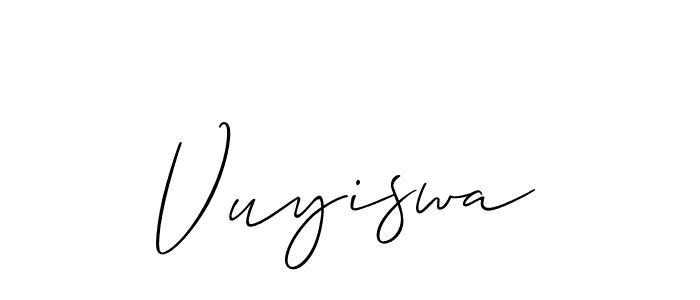 How to make Vuyiswa signature? Allison_Script is a professional autograph style. Create handwritten signature for Vuyiswa name. Vuyiswa signature style 2 images and pictures png