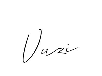 Design your own signature with our free online signature maker. With this signature software, you can create a handwritten (Allison_Script) signature for name Vuzi. Vuzi signature style 2 images and pictures png