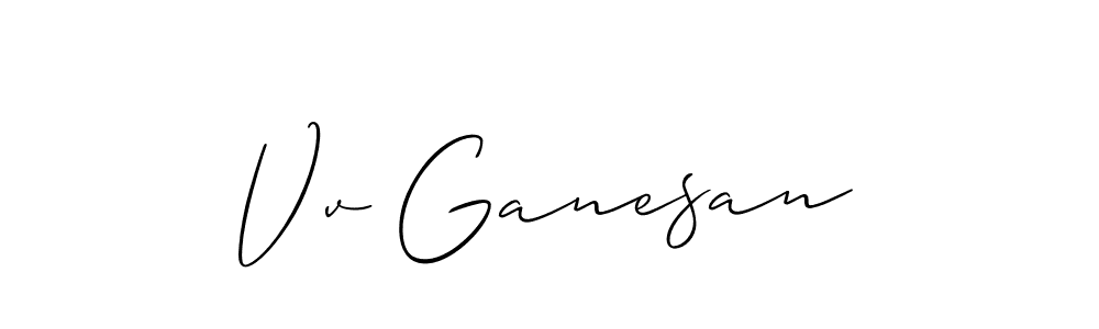 How to make Vv Ganesan signature? Allison_Script is a professional autograph style. Create handwritten signature for Vv Ganesan name. Vv Ganesan signature style 2 images and pictures png