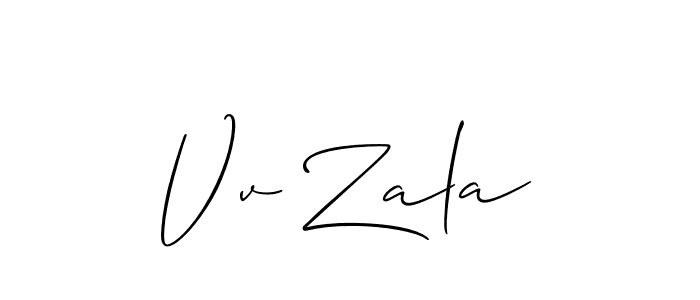 How to make Vv Zala signature? Allison_Script is a professional autograph style. Create handwritten signature for Vv Zala name. Vv Zala signature style 2 images and pictures png