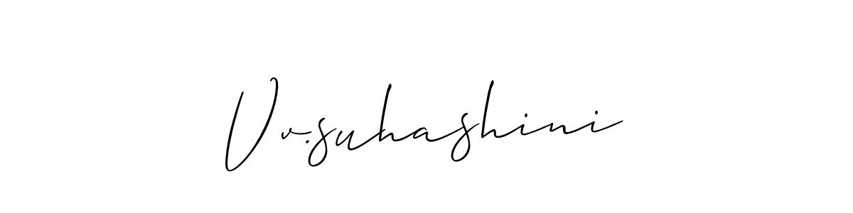 How to Draw Vv.suhashini signature style? Allison_Script is a latest design signature styles for name Vv.suhashini. Vv.suhashini signature style 2 images and pictures png