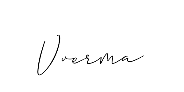 The best way (Allison_Script) to make a short signature is to pick only two or three words in your name. The name Vverma include a total of six letters. For converting this name. Vverma signature style 2 images and pictures png