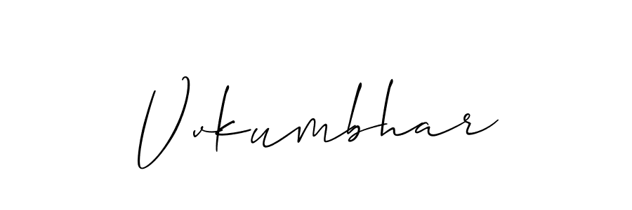 Also You can easily find your signature by using the search form. We will create Vvkumbhar name handwritten signature images for you free of cost using Allison_Script sign style. Vvkumbhar signature style 2 images and pictures png